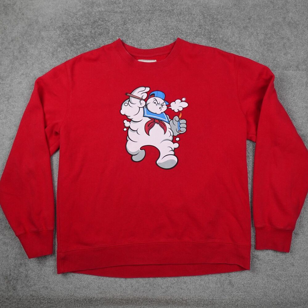 Vintage Ecko Unltd Sweatshirt Men XL Red Stay Puft Graphic Pullover Crewneck Y2K